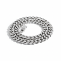 Men's sterling silver chain necklace on white background