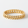 14K solid gold men's bracelet on white background
